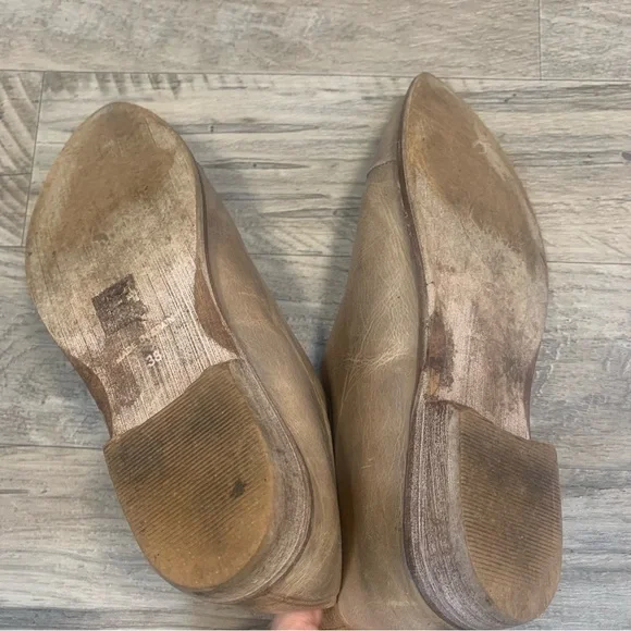 Free People Royale Distressed Leather Pointed Cut Out Flats - Picture 10 of 14